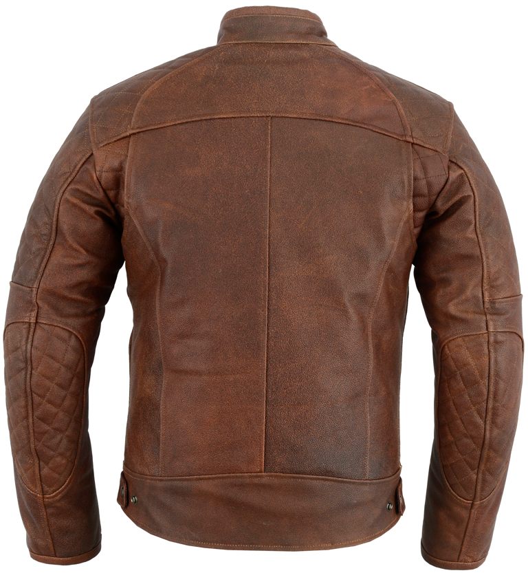 Mens Waxed Brown Motorbike Leather Jacket