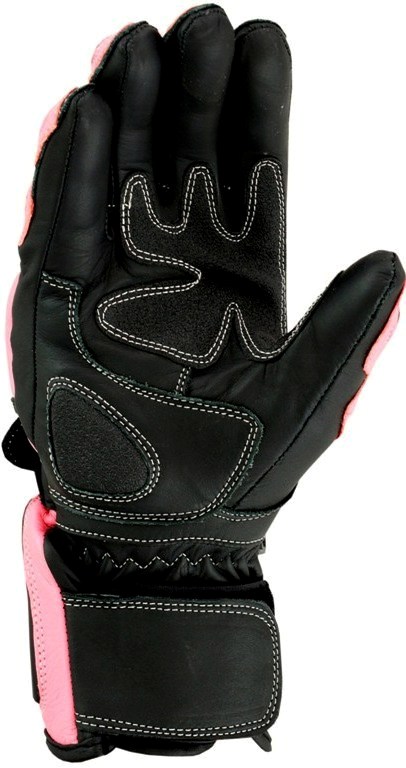 PINK HAWK WOMENS HIGH QUALITY MOTORBIKE LEATHER GLOVES