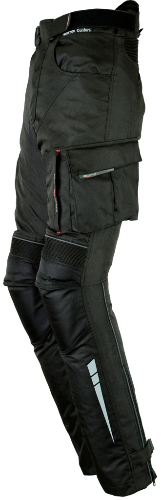 MENS BLACK CARGO STYLE VENTED MOTORBIKE TROUSERS