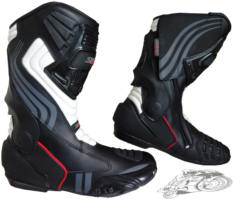 REAL LEATHER MENS MOTORBIKE RACING SPORTS TRACK SHOES