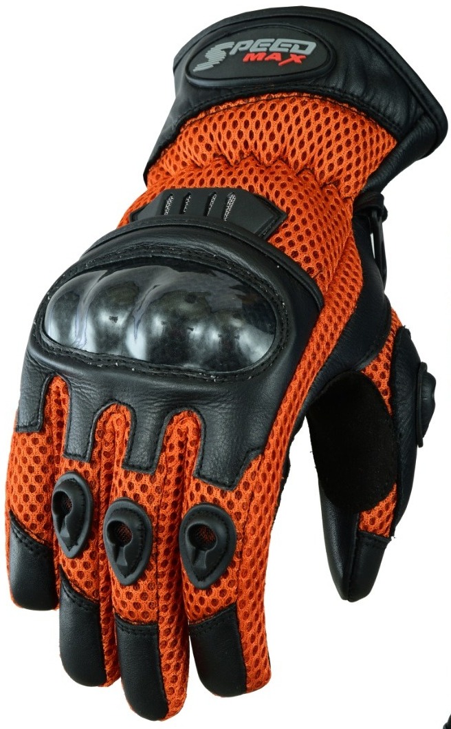 Mens Summer Motorbike Mesh Textile Leather Gloves