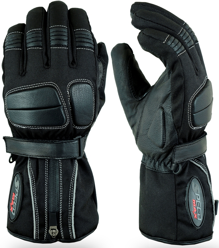 Mens Pro Viz Black Motorbike Textile Gloves