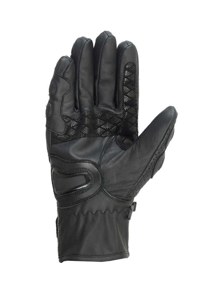 NORMAN Vented Leather Motorcycle Gloves With Knuckle Protection – Black, Summer Riding