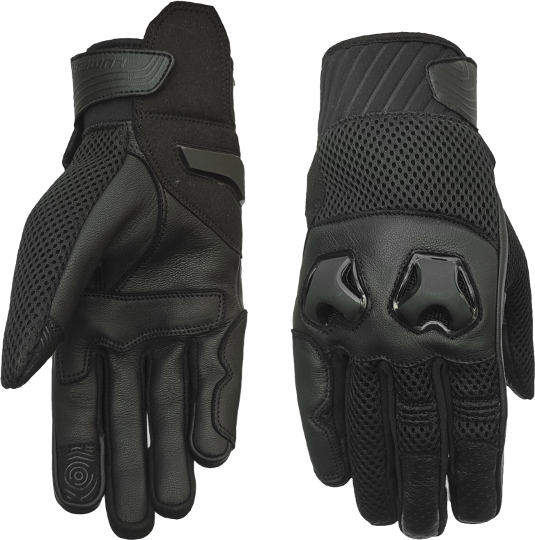 MENS MOTORBIKE PERFORATED CARBON SHELL KNUCKLE GLOVES