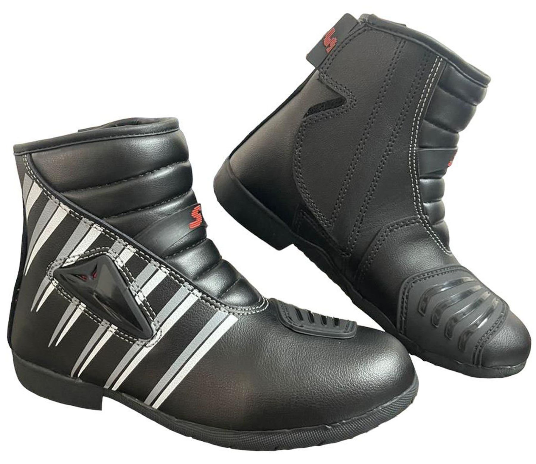 KIDS REAL LEATHER MOTORBIKE RACING MOTORCYCLE CUBS SHORT SPORTS Grey BOOTS