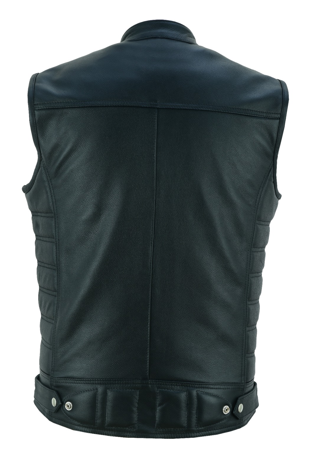 Mens Real Leather Waistcoat Classic Motorcycle Biker Club Genuine Tactical Vest