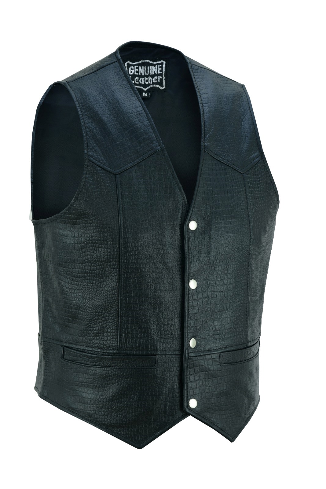 Mens Black Real Leather Waistcoat Classic Motorcycle Biker Club Genuine Vest