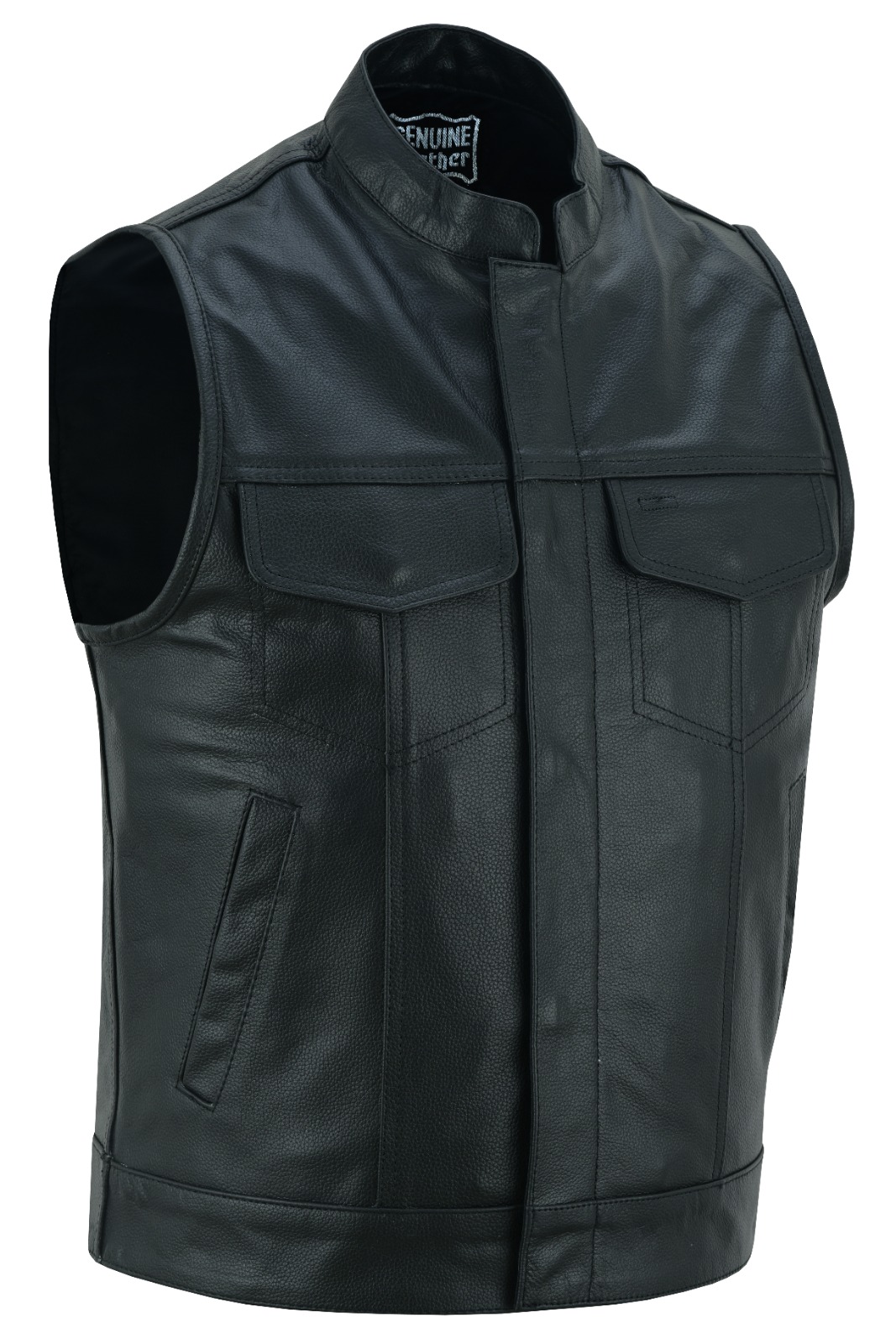 Mens Real Leather Waistcoat Classic Motorcycle Biker Club Genuine Gillet Vest