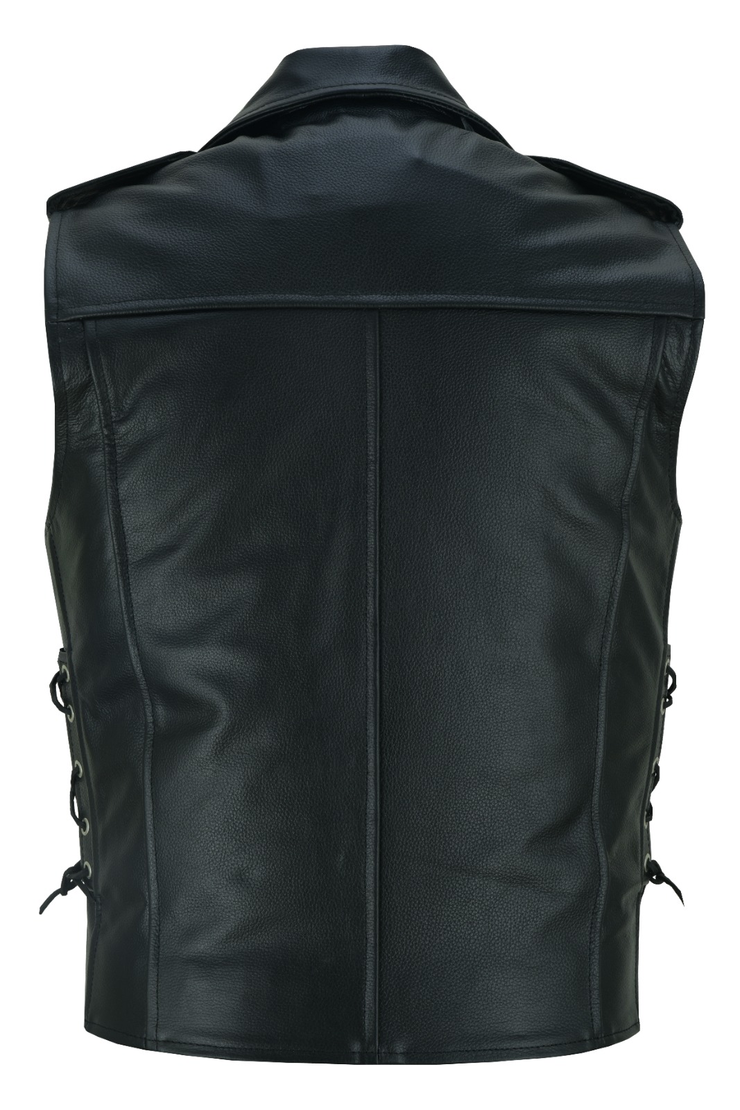 Mens Real Leather Waistcoat Classic Motorcycle Biker Club Genuine Gillet Vest