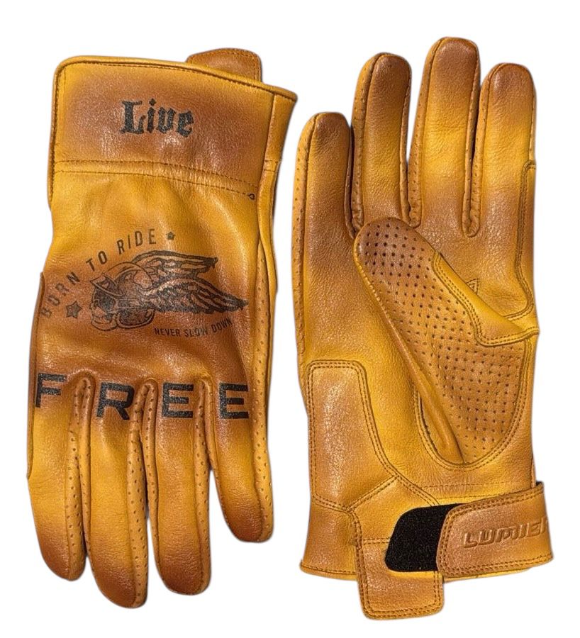 MENS MOTORBIKE PERFORATED GLOVES